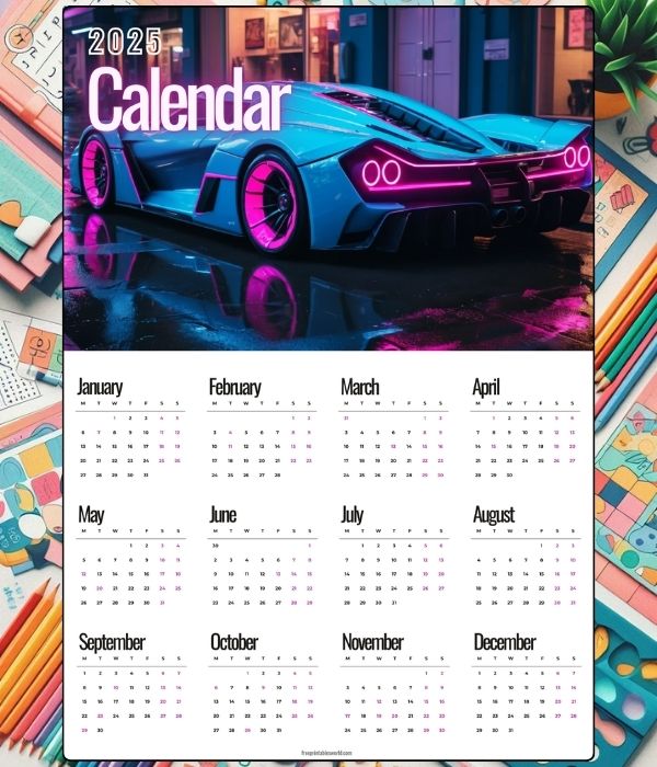 Vintage Hypercar 2025 Calendar Poster2 (A3 Size)