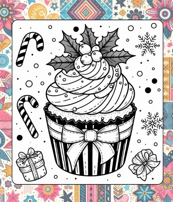 Free Decorated Cupcake Coloring Pages (3 Printable Pages) printable PDF