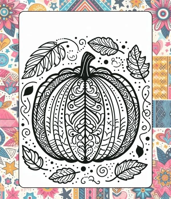 Free Decorative Patterned Pumpkin printable PDF