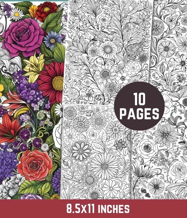 Flower Mandala Coloring Pages for Anxiety Relief and Relaxation printable PDF