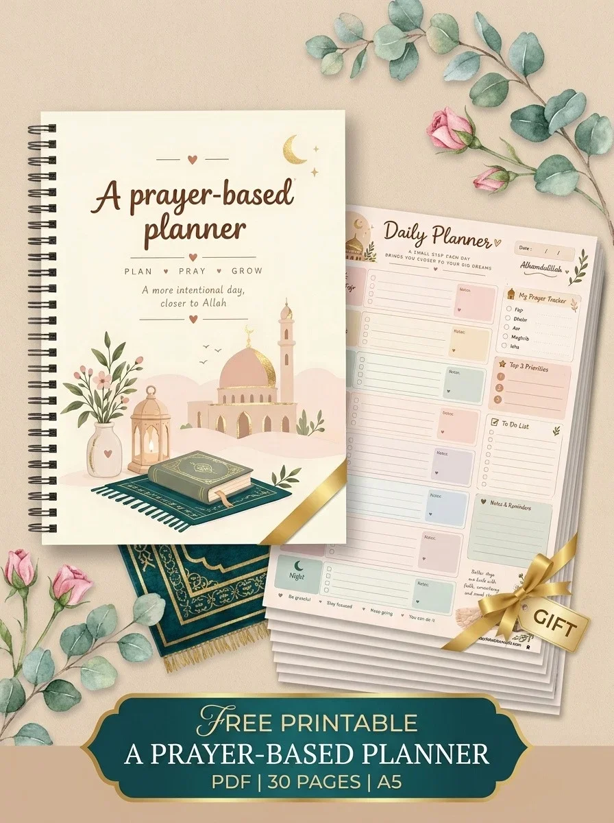 Free Free Printable Prayer-Based Planner PDF – A5 Islamic Daily Planner (30 Pages) printable PDF download