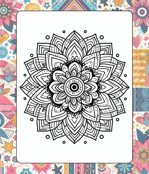 Mandala Pattern Coloring Pages printable PDF