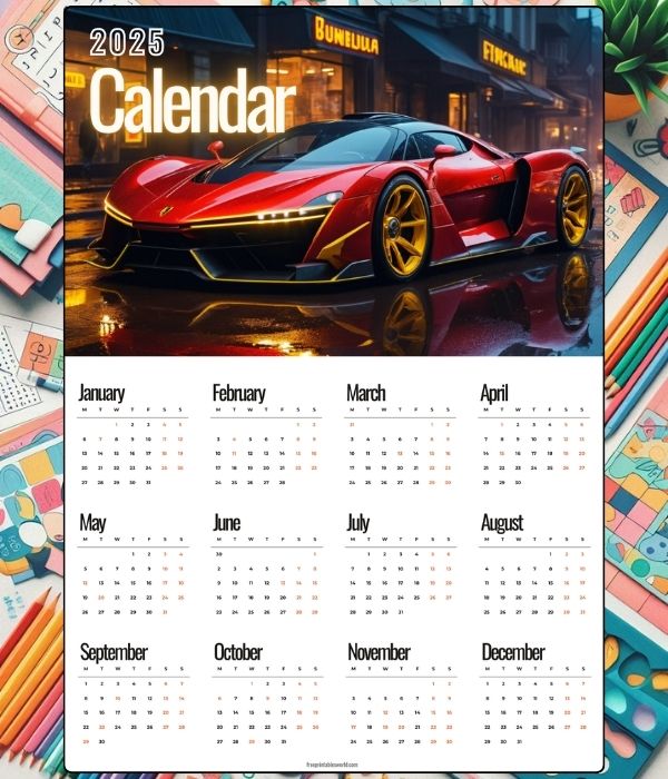 Vintage Hypercar 2025 Calendar Poster1 (A3 Size)